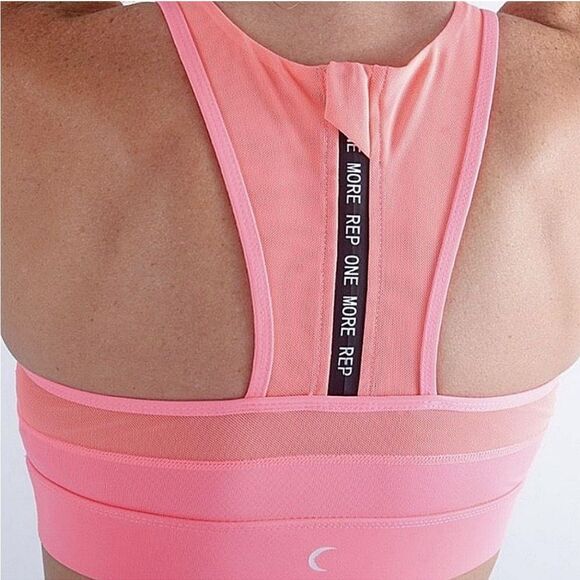 Zyia All Star Neon Hot Pink Performance Mesh Front Activewear Workout Sport Bra - Picture 3 of 8